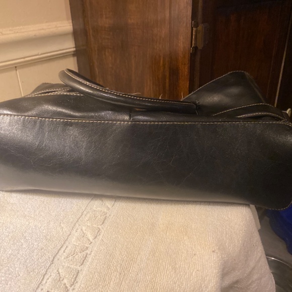 NINE WEST  BLACK LEATHER SHOULDER BAG - Picture 5 of 6